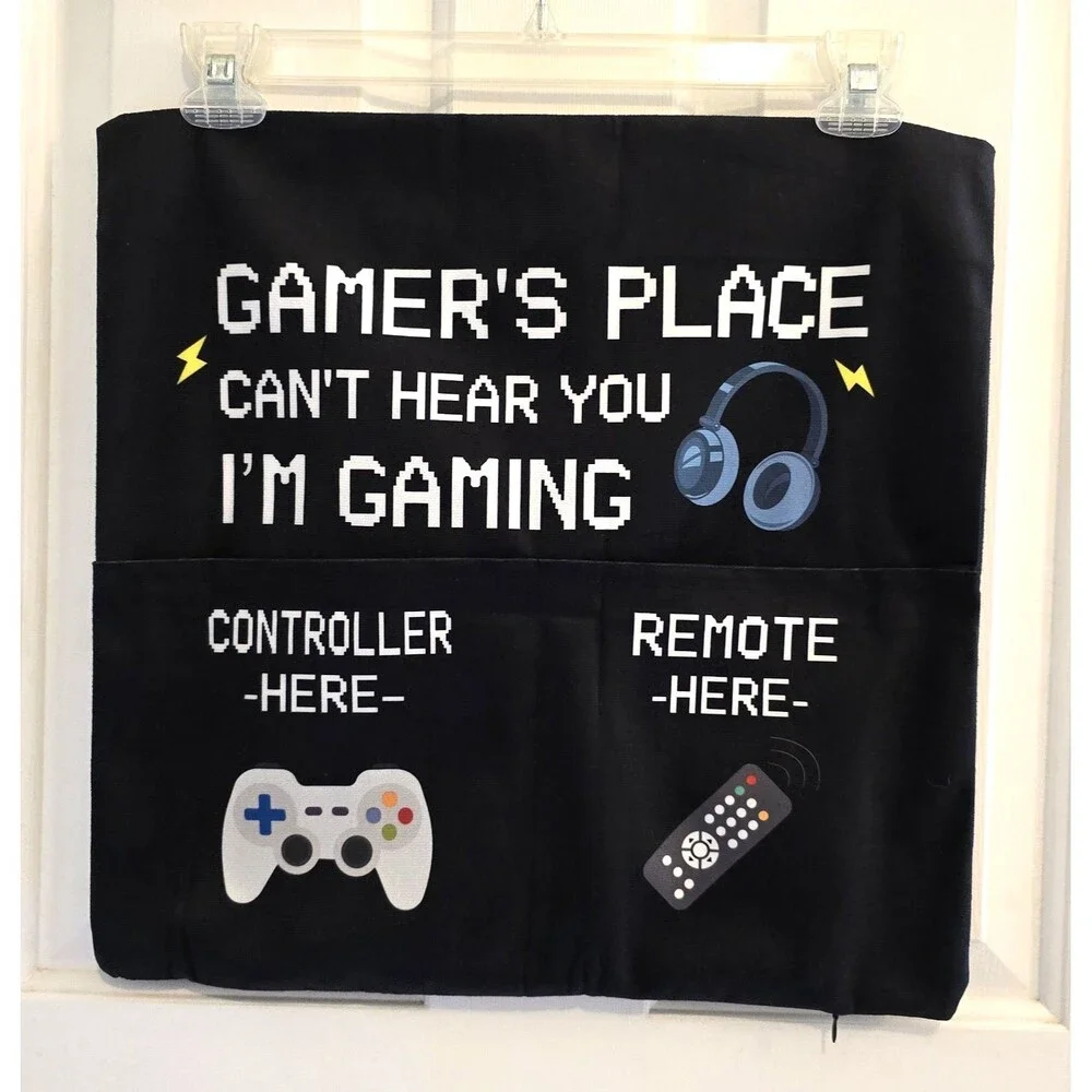 Do Not Disturb Video Gaming Pillow Case Cover Zipper Remote/Controller Pockets
